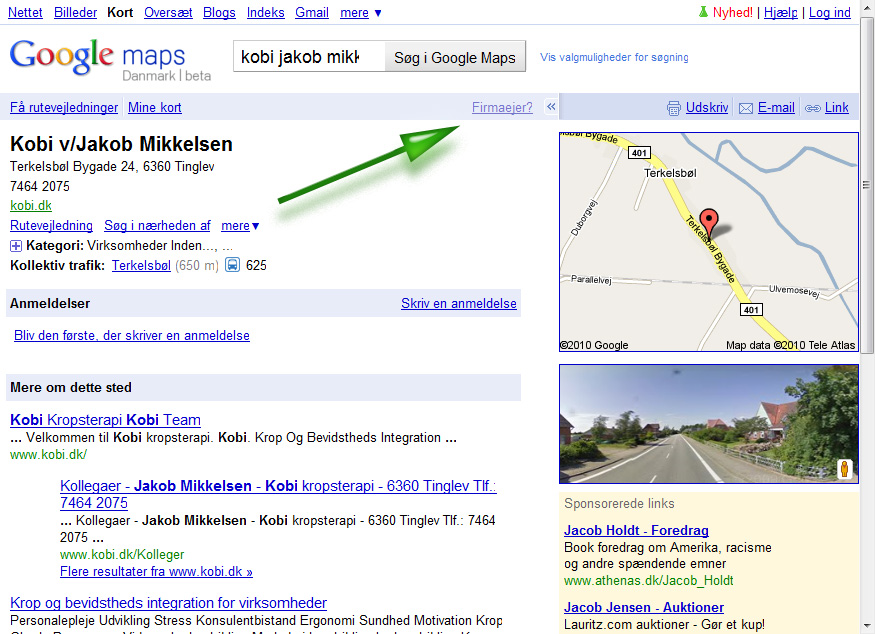 Google map eksempel #2